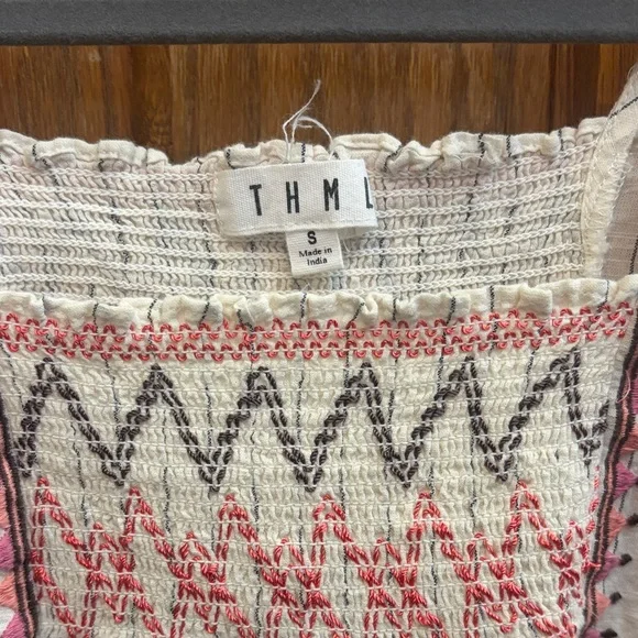THML Embroidered Top, Small, Boho Cotton - Picture 2 of 16